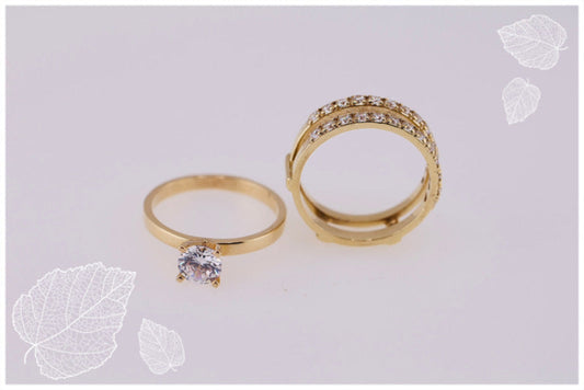 Anillo de compromiso doble aro