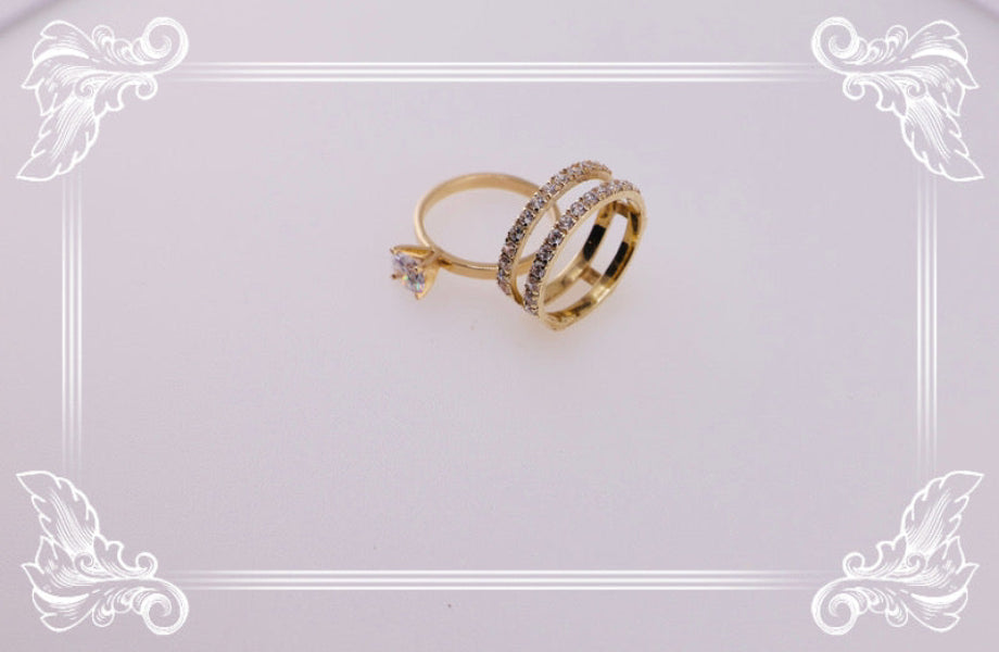 Anillo de compromiso doble aro