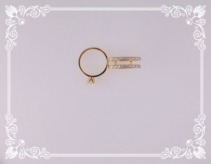 Anillo de compromiso doble aro